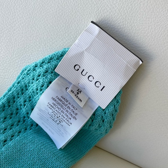 NWT GUCCI STOCKINGS BLUE M WHOLES PARIPIM 627784 - Picture 7 of 7